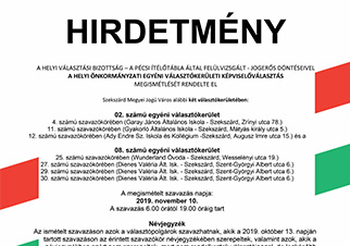 Hirdetmény a szavazás megismételtetéséről